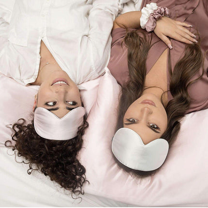 Pure Soft Silk EyeShade Blindfold Sleep Eye Mask Cover Light Shade Travel Relax - Aimall