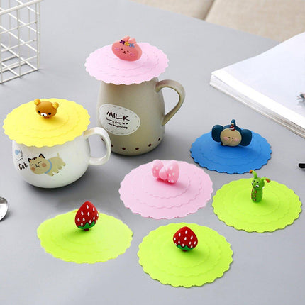 6PCS Silicone Tea Cup Lids Leak Proof Dustproof Universal Drink Covers for Mugs