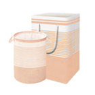 Foldable Canvas Laundry Basket for Dirty Clothes Storage Bag Hamper Organizer