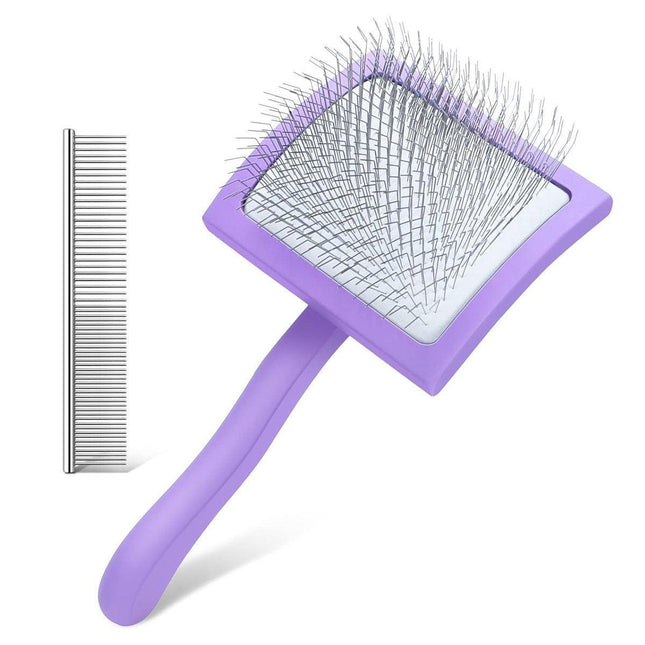 Pet Dog Hair Shedding Undercoat Rake Grooming Trimmer Comb Brush Slicker Purple