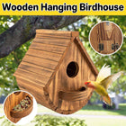 Hanging Wooden Birdhouse Outdoor Bird Shelter for Garden Backyard Decoration