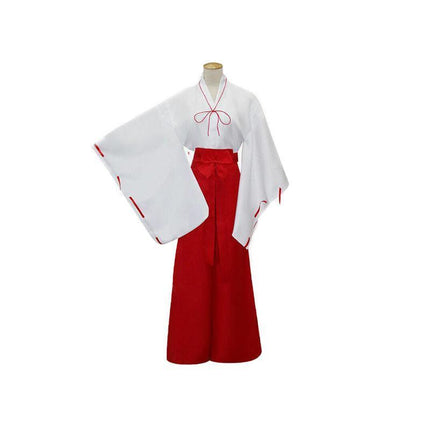 Anime Inuyasha Kikyou Witch Kimono Dress Cosplay Halloween Costume Complete Set AU - Aimall
