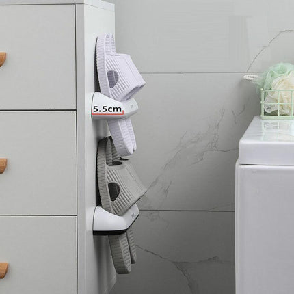 Slipper Holder Bathroom Home Wall Hanger Shelf Rack Storage Shoes Organizer Short - Aimall