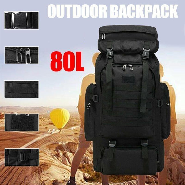 80L Military Tactical Backpack Bag Outdoor Hiking Trekking Camping Rucksack Au - Aimall