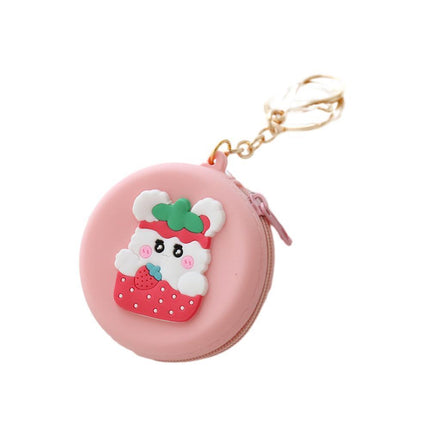Bag Charm Coin Purse Keychain Zipper Change Purse Key Ring Purse With Keychain - Aimall