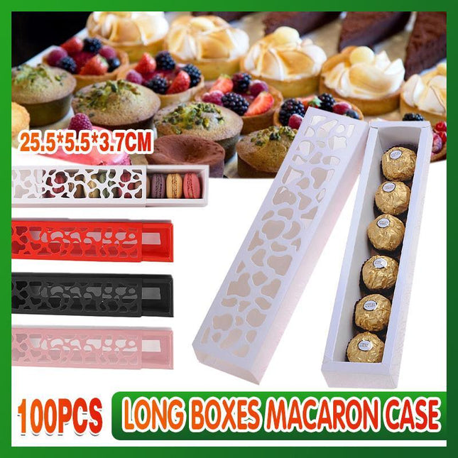 100PCS Long Macaron Boxes for Valentine's Day & Gatherings - Aimall