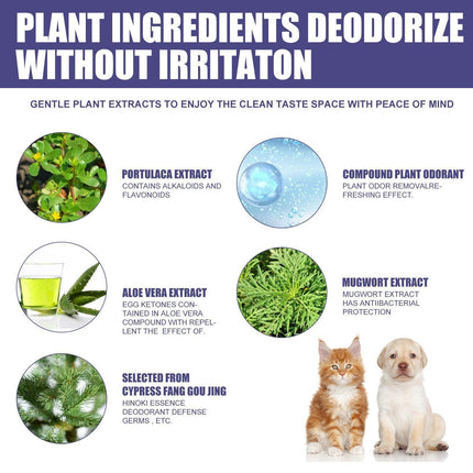 Pet Deodorant Spray for Cats and Dogs Eliminates Urine Feces Odors Air Freshener