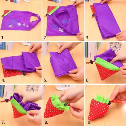 5PCS Reusable Foldable Portable Shopping Grocery Storage Tote Bag