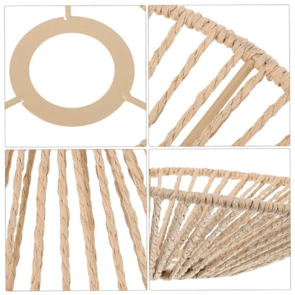 Woven Paper Rope Lamp Shade Rustic Ceiling Light Shade for Living Room Decor