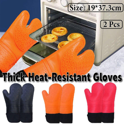 2pcs Insulated Oven Mitts Heat Resistant Gloves for Kitchen Household Use