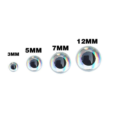100PCS Fish Eyes 3D Holographic Lure Eyes Fly Tying Jigs Crafts Dolls - Aimall