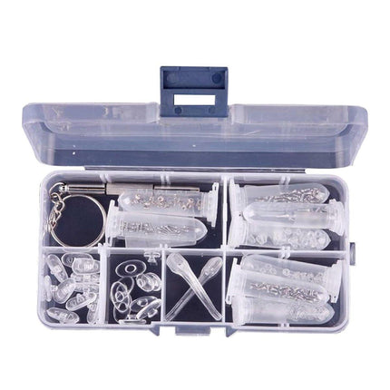 Eyeglasses Repair Kit Box Screws Silicone Nose Pads Bracket Glasses Accessories