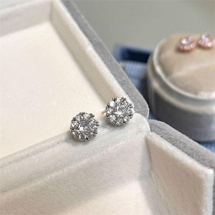 Spin Snowflake Stud Earrings for Women Winter Fashion Jewelry Festive Gift