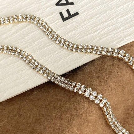 Luxury Zirconia Tassel Necklace Elegant Collar Jewelry for Women Party Wear
