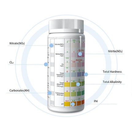 100pcs 7in1 Aquarium Test Strips Fish Tank Water Quality Testing Kit Hot Selling