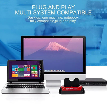 Dual SATA IDE HDD Docking Station 2.5" 3.5" Hard Disk Drive Dock Reader OTB Card