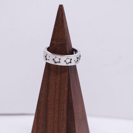 Adjustable Simple Ring Stacked 5-pointed Star Jewelry Fashion Unisex Design