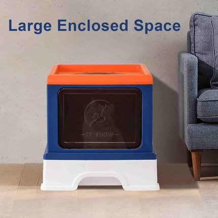 Folding Enclosed Cat Litter Box Foldable Drawer Toilet Anti-Splash Pet Supplies