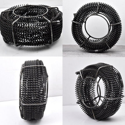 12M Plumber Drain Snake Pipe Cleaner with 6 Drill Bits Black Pipeline Sewer Tool