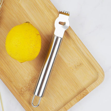 Lemon Zester Grater Knife Tool Stainless Steel with Channel Garnish Citrus Lime - Aimall