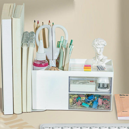 Multifunctional Desktop Organizer with Storage Drawer for Home Office Supplies