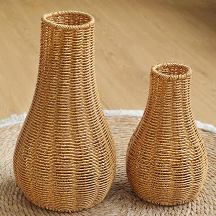 Imitation Rattan Woven Vase Decorative Flower Vase Arrangement for Home Decor