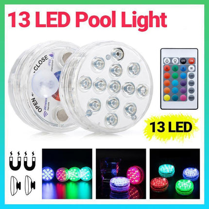 Underwater Waterproof RGB LED Lights Submersible Aquarium Pool Pond Lamp Remote - Aimall