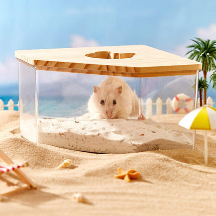 Transparent Acrylic Hamster Bathroom Dual Use Large Toilet Bath Sand Urine Basin