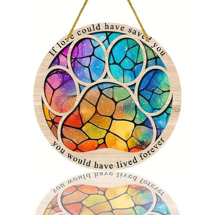 Pet Lover Gift Wall Hanging Wreath Decor Suncatcher for Bedroom Home Decoration