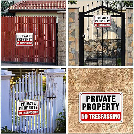 4PCS Reflective Surveillance Warning Signs Metal Security Camera Notice Durable