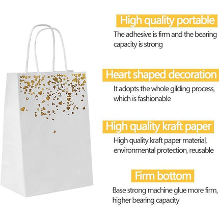 30PCS Kraft Paper Gift Bags Small Love Candy Bags Gold Foil Wedding Party Favors