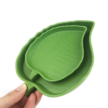 Leaf Shape Reptile Feeding Dish - Natural Food and Water Bowl