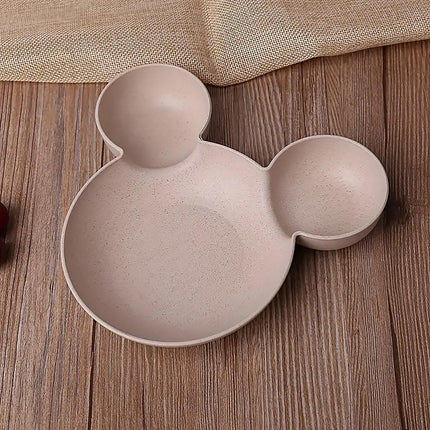 4PCS Wheat Straw Tableware Set Anti Fall Bowls Children Dish Dinner Plate Bowl