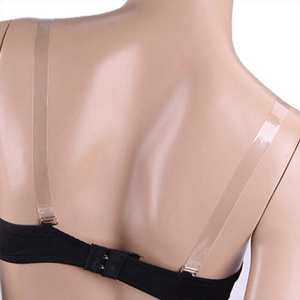 3 PAIRS/ LOT Clear Bra Straps Transparent Metal Buckle Invisible Adjustable - Aimall
