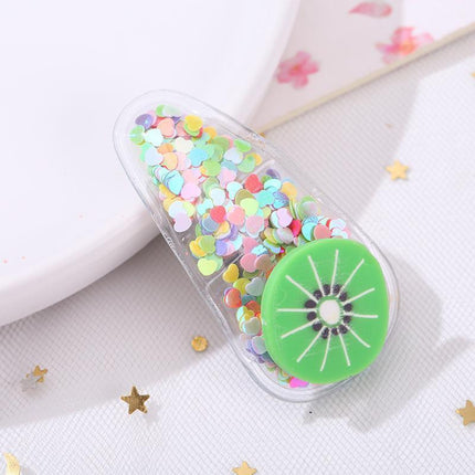 2PCS Cartoon Fruit Sequins Girl Hair Clips Baby Transparent Kids Birthday Party - Aimall