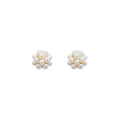 Fashion Pearl Zircon Crystal Cherry Stud Earrings Women Wedding Jewellery Gifts - Aimall
