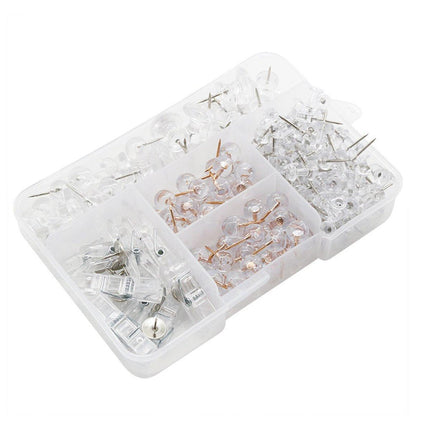 200pcs Office Bulletin Cork Board Accessories Staples Clip Pegs Push Pins