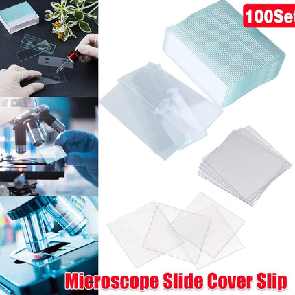 100set Microscope Slide Coverslips for Laboratory Use Glass Slides Research Tool