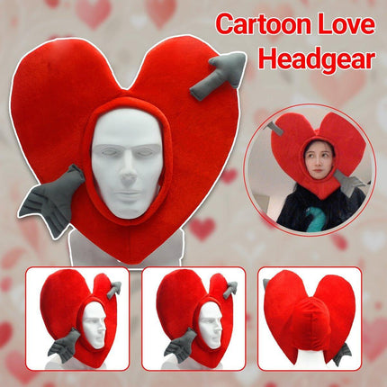 Cartoon Love Plush Head Cover Photo Props for Performance and Costume Accessory