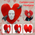 Cartoon Love Plush Head Cover Photo Props for Performance and Costume Accessory