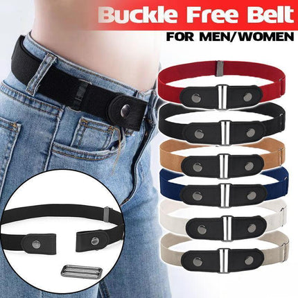 Buckle-Free Elastic Invisible Comfortable Womens No Bulge Hassle Belt For Jeans - Aimall