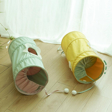 Folding Spiral Cat Tunnel Toy Interactive Pet Tunnel for Cats and Kittens Play