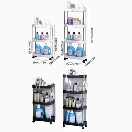 Multi Layer Rolling Storage Cart Kitchen Bathroom Organizer Shelf with Wheels