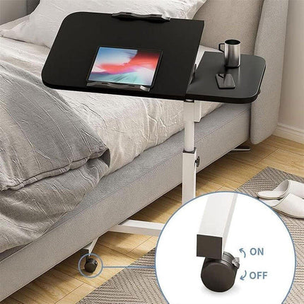 Adjustable Folding Computer Desk Stand Floor-Standing Movable Bedside Table