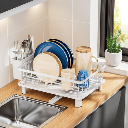 Multifunctional Dish Rack Sink Drain Tray Cutlery Storage Organizer Bowl Holder