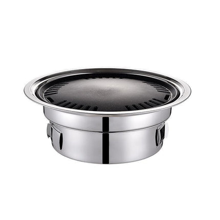 Korean Style Table Charcoal Portable BBQ Grill Camping Outdoor Stainless 40cm - Aimall