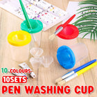 10 Sets of Childrens Painting Brush Washing Cups Graffiti Brush Set for Kids