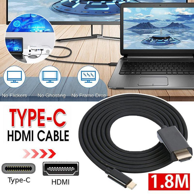 USB C to HDMI Cable USB Type C Male to HDMI Male 4K Cable For Macbook Chromebook - Aimall