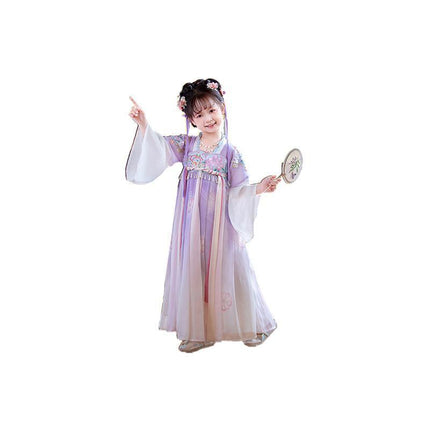 Girs Ancient Chinese Traditional Hanfu Dress Tang Ming Dynasty Costume - Aimall