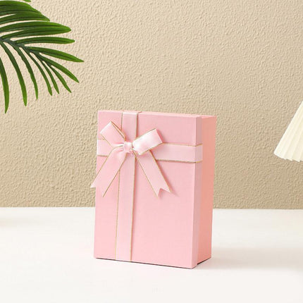 5PCS Large Black Folding Gift Box with Ribbon Bow One-Piece Shoe Apparel Box